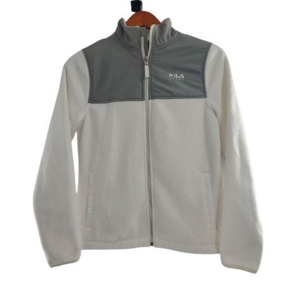 FILA Sport Women's Color Block Performance Fleece Jacket Gray/White Size XS - Picture 4 of 11